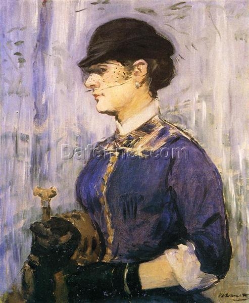 Young Woman in a Round Hat – Inspired by Edouard Manet’s 1877 Impressionist Portrait