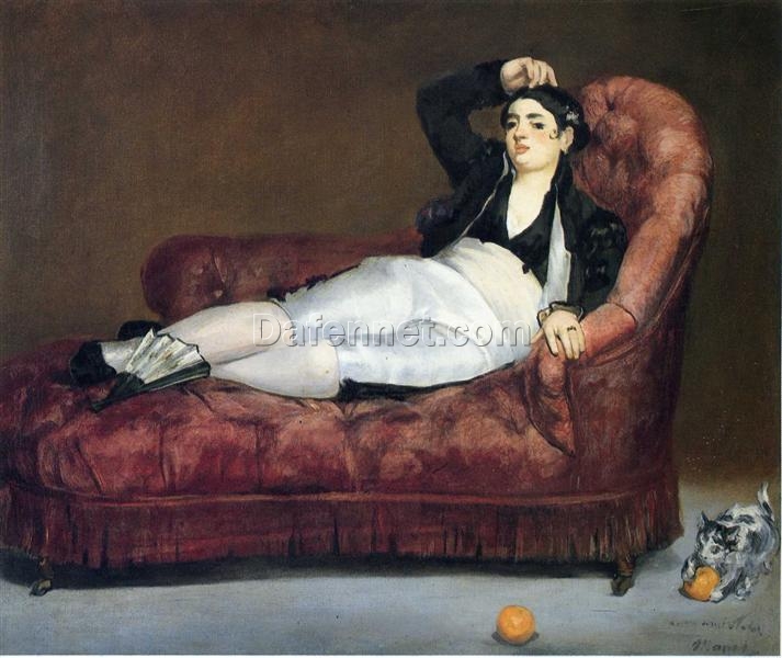 Young Woman Reclining in Spanish Costume – Inspired by Edouard Manet (1863) Realist Oil Painting