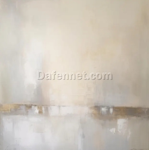 Brown Abstract Oil Painting – Neutral Beige and Gray Textured Wall Art, Bohemian Style Home Decor