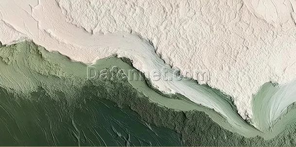 3D Green Wave Textured Oil Painting – Wabi-Sabi Abstract Art for Modern Living Room Decor