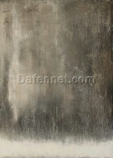 Gray and Beige Abstract Oil Painting – Mid-Century Modern Wall Art, Green and Gray Wall Decor