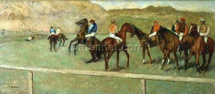 Before the Start by Edgar Degas – 1878 Impressionist Oil Genre Painting Reproduction