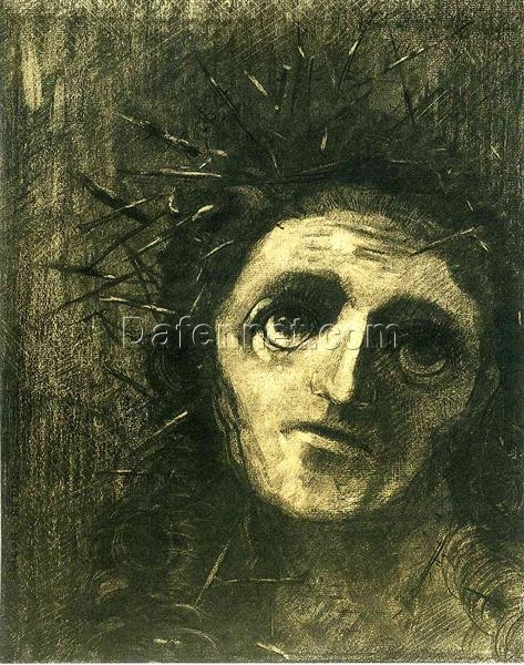 Christ’ by Odilon Redon – Symbolist Lithograph Exploring Religious Themes