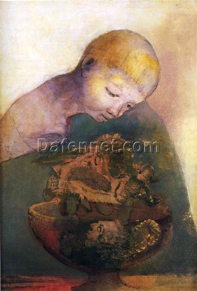 Odilon Redon ‘Cup of Cognition (The Children’s Cup)’ – 1894 Symbolist Oil Painting