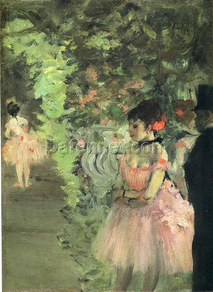 Hand-Painted Reproduction of Degas’ ‘Dancers Backstage’ – 1872 Impressionist Oil Genre Painting