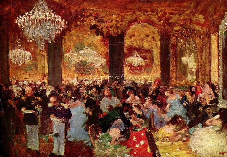 1879 Degas ‘Dinner at the Ball’ – Hand-Painted Impressionist Oil Genre Painting Reproduction