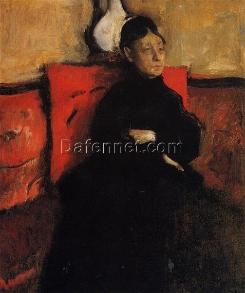 1868 Degas ‘Duchesse de Montejasi-Cicerale’ – Hand-Painted Impressionist Oil Portrait Reproduction