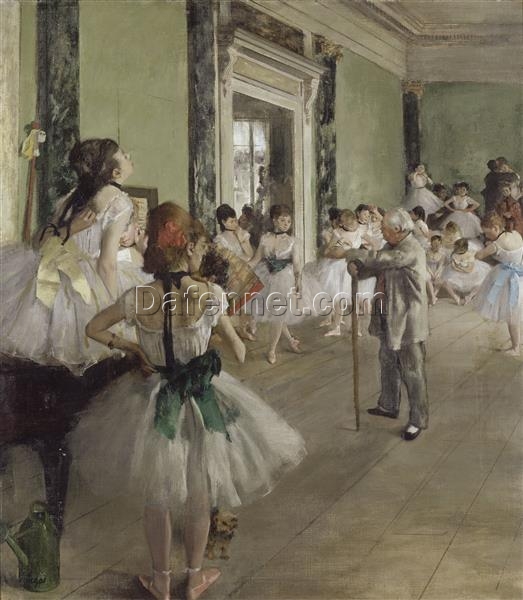 1871-1874 Degas ‘The Ballet Class’ – Hand-Painted Impressionist Oil Genre Painting Reproduction