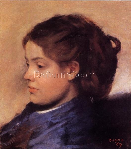 Emma Dobigny Portrait by Edgar Degas – 1869 Impressionist Oil Painting Reproduction