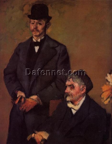 Hand-Painted Reproduction of Degas’ ‘Henri Rouart and His Son Alexis’ – c.1895-1898 Impressionist Oil Portrait