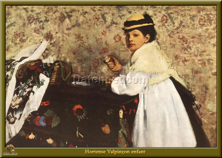 Hand-Painted Reproduction of Degas’ ‘Hortense Valpinson’ – 1871 Impressionist Oil Portrait