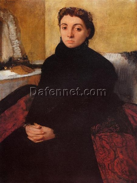 Hand-Painted Reproduction of Degas’ ‘Josephine Gaujean’ – 1867 Realist Oil Portrait