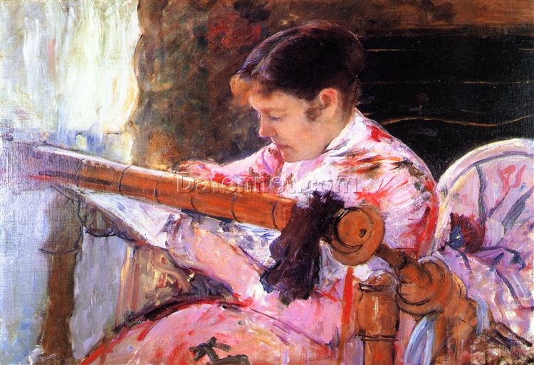 Lydia at the Tapestry Loom’ – 1880-1881 Mary Cassatt Oil Portrait of a Woman Weaving