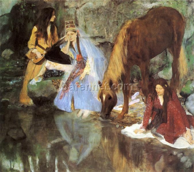 Hand-Painted Reproduction of Degas’ ‘Mlle. Fiocre in the Ballet The Source’ – 1867-1868 Impressionist Genre Painting