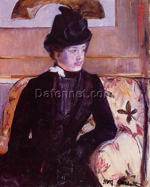 Hand-Painted Reproduction of Mary Cassatt’s ‘Mrs. Gardner Cassatt in Black’ – 1880 Oil Portrait