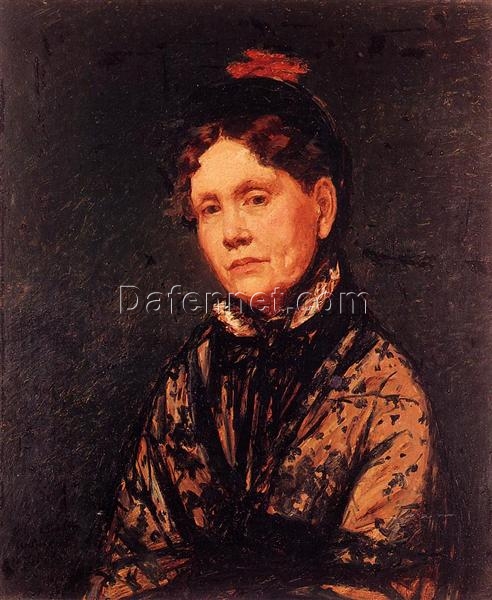 Hand-Painted Reproduction of Mary Cassatt’s ‘Mrs. Robert Simpson Cassatt’ – 1873 Realist Portrait