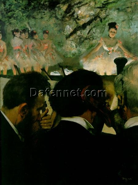 1872 Degas ‘Musicians in the Orchestra’ – Hand-Painted Impressionist Oil Genre Painting Reproduction