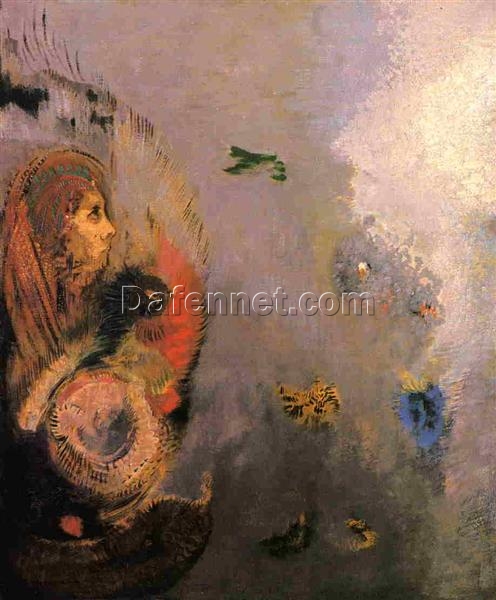 Odilon Redon ‘Oannes’ – 1904 Symbolist Oil Painting on Canvas of Mythological Figure