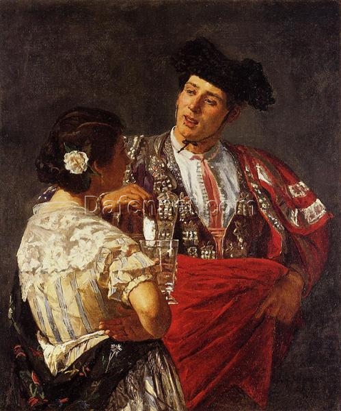 Offering the Panel to the Bullfighter’ by Mary Cassatt – 1872-1873 Realist Oil Painting Reproduction