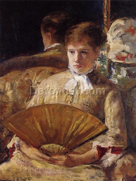 Portrait of a Lady (Miss My Ellison)’ by Mary Cassatt – 1877 Realist Oil Portrait Reproduction