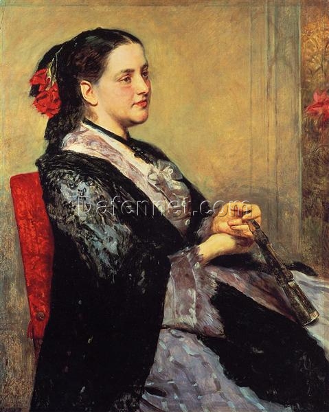 Mary Cassatt ‘Portrait of a Lady of Seville’ – 1873 Realist Oil Painting Reproduction