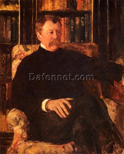 Hand-Painted Reproduction of Mary Cassatt’s ‘Portrait of Alexander Cassatt’ – 1880 Realist Oil Portrait