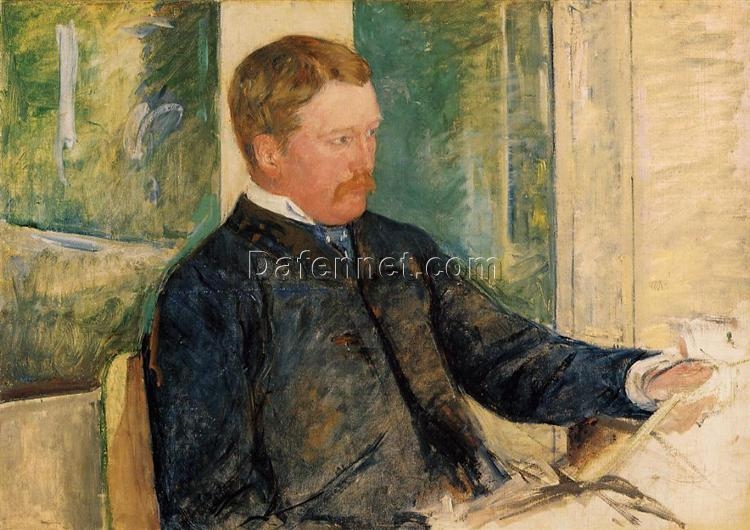 Hand-Painted Reproduction of Mary Cassatt’s ‘Portrait of Alexander J. Cassatt’ – 1880 Oil on Canvas