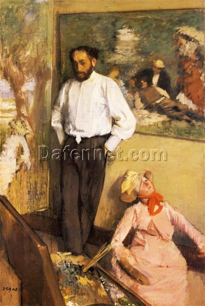 Hand-Painted Reproduction of Degas’ ‘Portrait of Henri Michel-Levy in His Studio’ – 1878-1879 Impressionist Oil Portrait