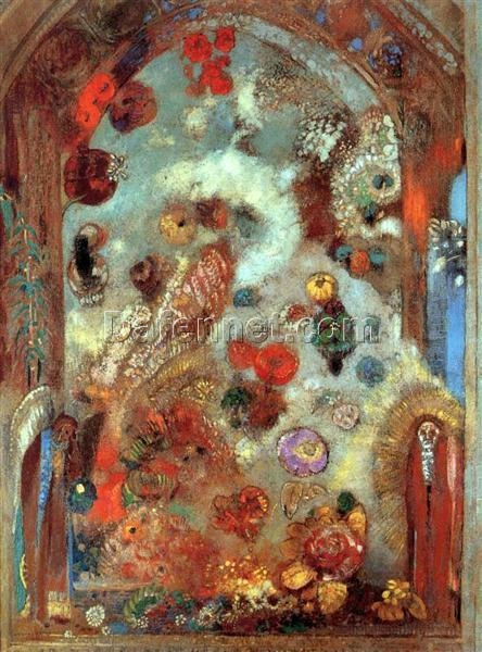 Odilon Redon ‘Stained Glass Window (Allegory)’ – 1908 Allegorical Oil on Canvas