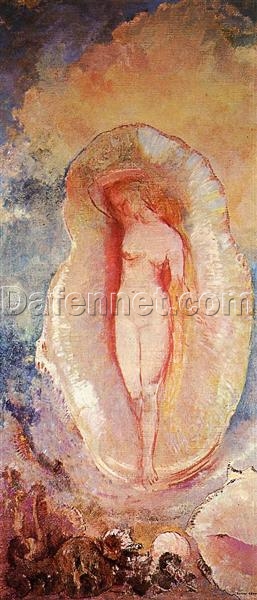 The Birth of Venus’ by Odilon Redon – 1912 Mythological Oil Painting in the Symbolist Style