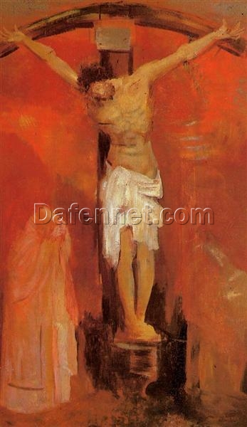 Odilon Redon ‘The Crucifixion’ – Symbolist Oil Painting on Canvas