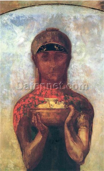 Odilon Redon ‘The Cup of Mystery’ – 1890 Symbolist Oil on Canvas Painting