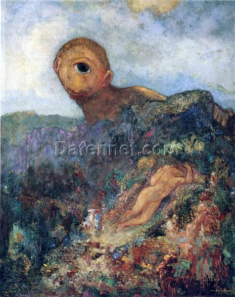 Odilon Redon ‘The Cyclops’ – 1898-1900 Mythological Symbolist Oil Painting on Canvas