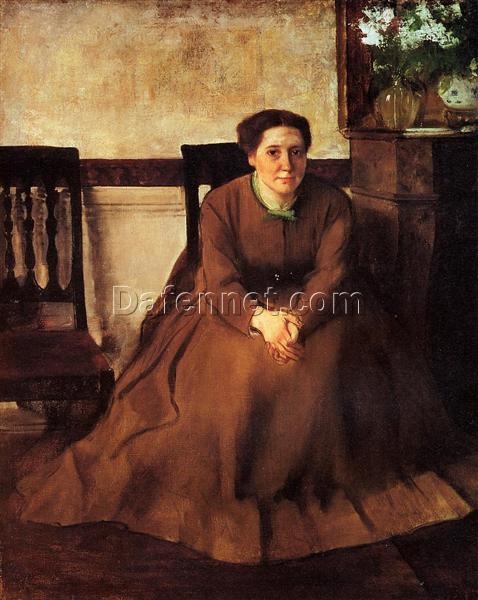 Hand-Painted Reproduction of Degas’ ‘Victoria Duborg’ – c.1866 Impressionist Oil Portrait