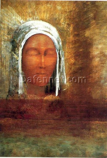 Odilon Redon ‘Virgin of the Dawn’ – 1890 Symbolist Oil on Canvas Painting