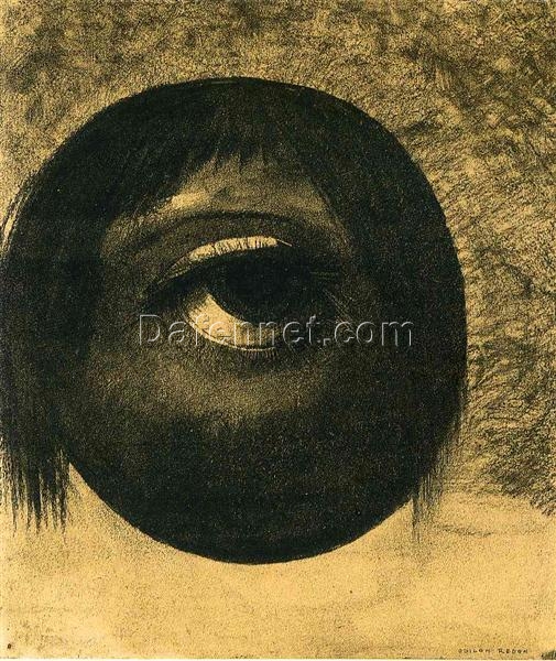 Odilon Redon ‘Vision’ – 1883 Symbolist Charcoal Drawing Reproduction