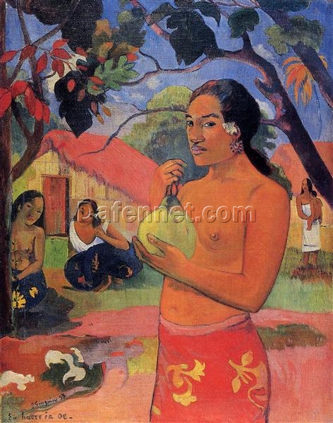 Woman Holding a Fruit Paul Gauguin