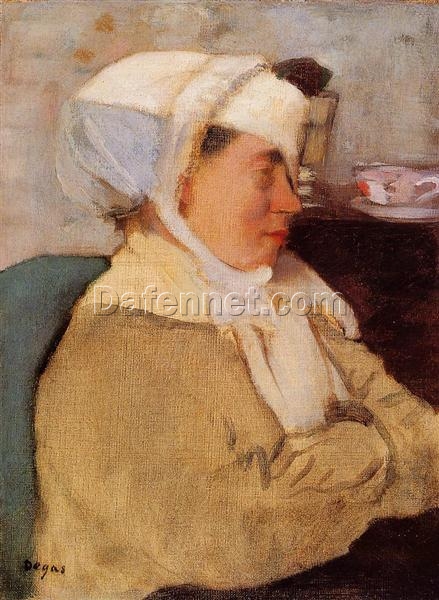 Hand-Painted Reproduction of Degas’ ‘Woman with a Bandage’ – 1871-1873 Impressionist Oil Portrait