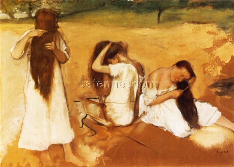 Hand-Painted Reproduction of Degas’ ‘Women Combing Their Hair’ – 1876-1877 Impressionist Oil Genre Painting