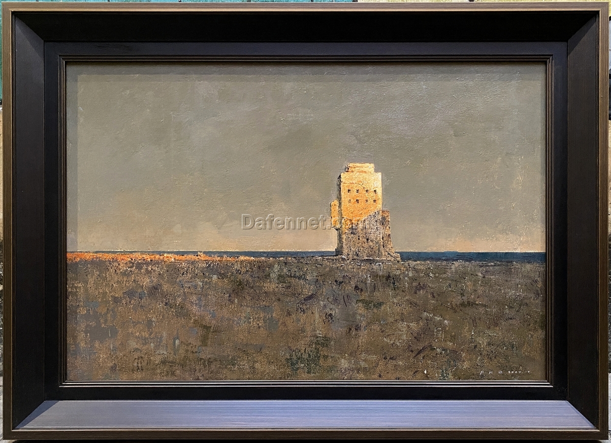 Hand-Painted Original Oil Painting – Castle at Twilight, Dafen Village Studio Artwork