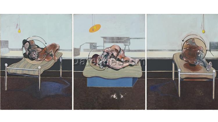 Custom Oil Painting – Francis Bacon 1972 Three Studies of Figures on Beds from Dafen Oil Painting Studio