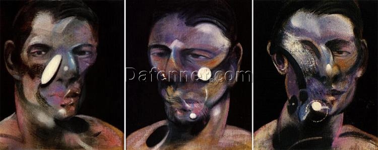 Custom Oil Painting – Francis Bacon 1975 Three Studies for a Portrait of Peter Beard from Dafen Oil Painting Studio