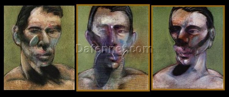 Custom Oil Painting – Francis Bacon 1980 Three Studies for a Portrait of Peter Beard from Dafen Oil Painting Studio