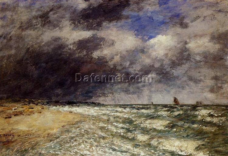 A Squall from Northwest by Eugene Boudin – 1895 Impressionist Landscape Oil Painting, Custom Art from Dafen Oil Painting Village Studio