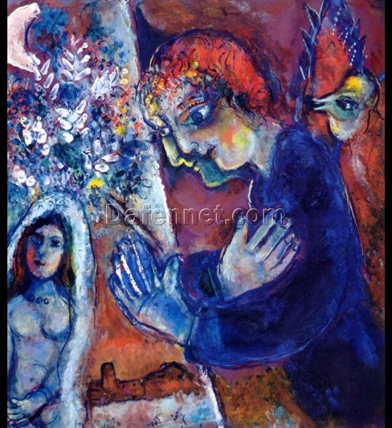 Marc Chagall Artist at Easel – c.1965 Surrealism Oil on Canvas, Symbolic Painting