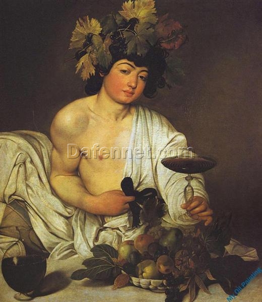 Baroque Mythological Oil Painting of ‘Bacchus’ by Caravaggio – Custom Art from Da Fen Oil Painting Village Studio