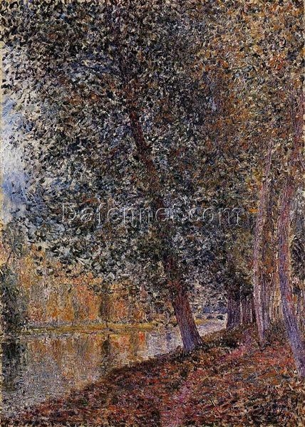 Banks of the Loing, Autumn by Alfred Sisley – 1880 Impressionist Landscape Oil Painting, Custom Art from Dafen Village Studio