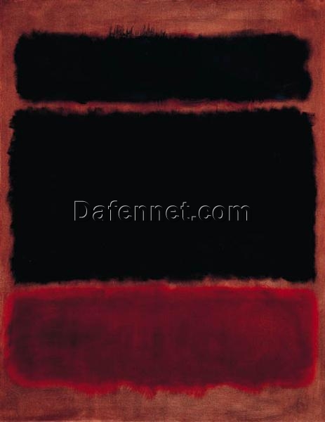 Color Field Painting Inspired by Mark Rothko – Black in Deep Red, 1957 – Da Fen Village Studio Abstract Oil Art for Modern Home & Office Décor