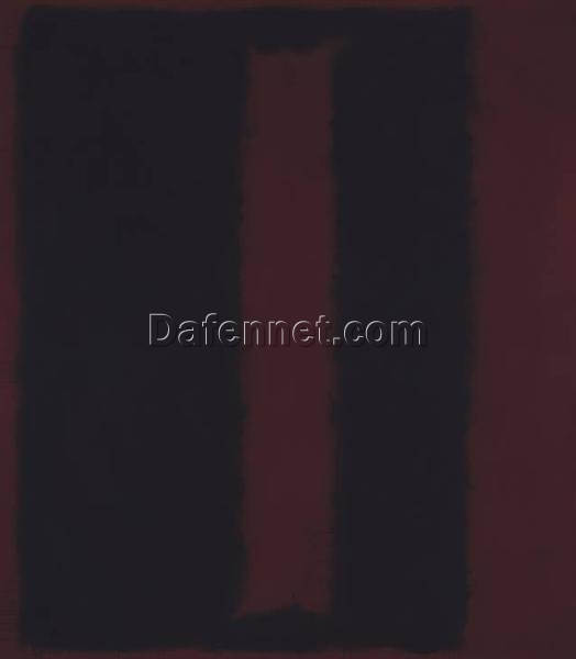 Color Field Painting Inspired by Mark Rothko – Black on Maroon, 1959 – Da Fen Village Studio Abstract Mixed Media Art for Modern Home & Office Décor