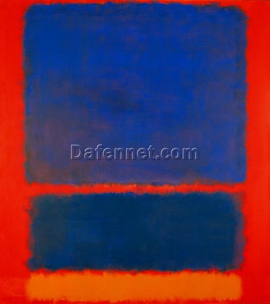 Color Field Painting Inspired by Mark Rothko – Blue, Orange, Red, 1961 – Da Fen Village Studio Abstract Oil Art for Modern Home & Office Décor